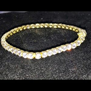 14K Gold Bonded Solid 925 ICED OUT Tennis Bracelet